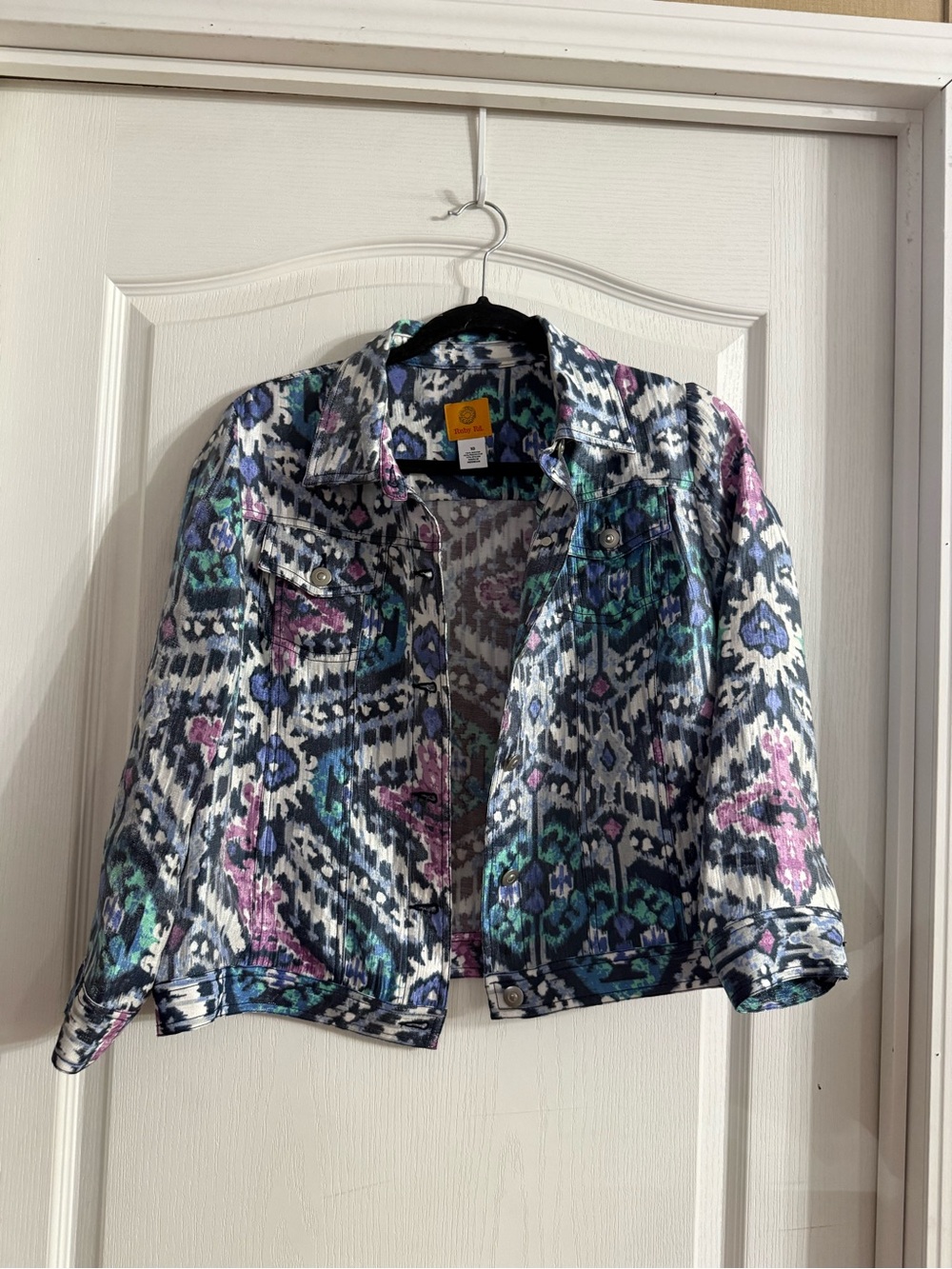 Ruby Rd Women’s Animal Print Shimmer Jacket Sz 10. O-25